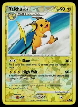 Pokemon Card - Raichu POP Series 9 3/17 Rare Reverse Holo - Image 1