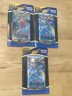 Lot Of 3 Pokemon, TCG Silver Tempest Sword n Shield, 1 Booster Pack, 5 cards L1 - Image 1