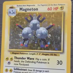 Pokemon TCG 1999 Magneton Base Set Holo Unlimited Rare Card 9/102 LP - Image 2