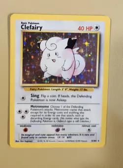 1999 Pokemon Base Set Clefairy Holo - see video of Holo & Card - Image 1