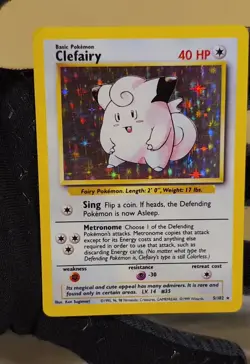 1999 Pokemon Base Set Clefairy Holo - see video of Holo & Card - Image 2