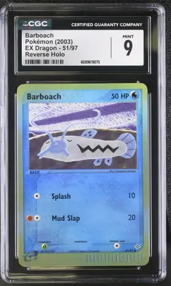 CGC 9 MINT Barboach 2003 EX Dragon 51/97 Reverse Holo Pokemon Card - Image 1