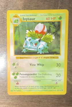 Pokemon Ivysaur Base Set Shadowless Uncommon Regular 60 HP 30/102 English Card - Image 1