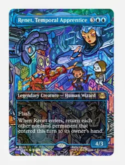 Renet, Temporal Apprentice (Borderless) | MTG TMT TMNT | Rare Flash Bounce | NM - Image 1