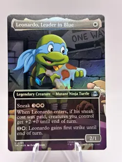 Leonardo, Leader in Blue 0196 Borderless Foil Ninja Turtles TMT MTG NM - Image 1