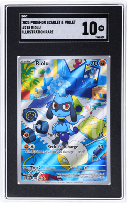 2023 Pokemon Scarlet and Violet Riolu #215 SGC 10 - Image 1