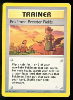 Pokemon Breeder Fields Neo Revelation 62/64 Unlimited Uncommon Card Dragonite - Image 1