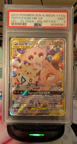 PSA 9 Pokemon Alternate Togepi & Cleffa & Igglybuff GX Tag Team 143a/236 MINT! - Image 1