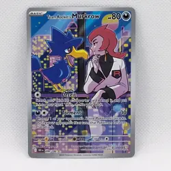 Team Rocket's Murkrow 200/182 Illustration Rare Destined Rivals Holo NM Pokemon - Image 1