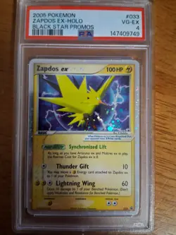 Pokemon TCG Zapdos EX Black Star Promo Holo 2005 #033 Psa Grade 4 - Image 1