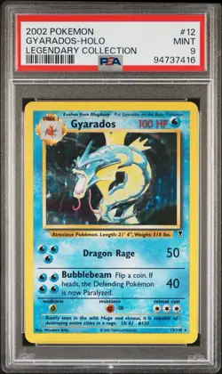 Pokemon 2002 Legendary Collection Gyarados Holo Rare #12 PSA 9 Mint - Image 1