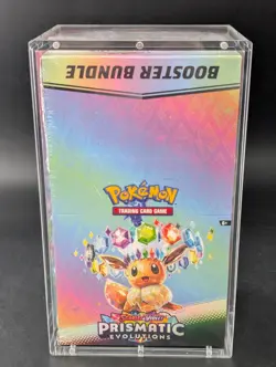 Pokemon SV8.5 Prismatic Evolutions Sealed Booster Bundle Display W/Acrylic Case - Image 1