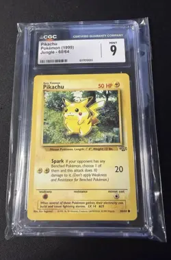 1999 Pokemon Pikachu Jungle 60/64 CGC 9 Unlimited WOTC English - Red Cheeks - Image 1