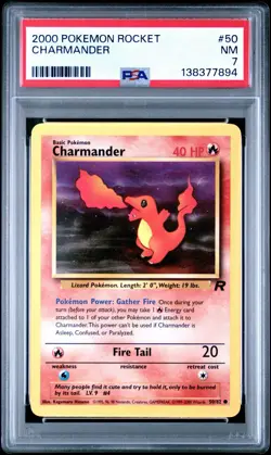 2000 Pokemon Rocket Charmander #50 PSA 7 - Image 1