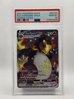2021 Pokemon Shining Fates Charizard VMAX #SV107 PSA 10 GEM MINT - Image 1