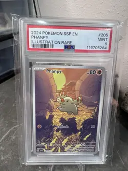 Pokemon TCG Phanpy PSA 9 Illustration Rare Holo Surging Sparks 205/191 - Image 1
