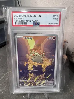 Pokemon TCG Phanpy PSA 9 Illustration Rare Holo Surging Sparks 205/191 - Image 2