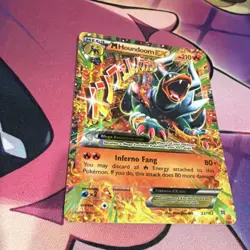 Pokemon M Houndoom EX 22/162 BREAKthrough Full Art Ultra Rare Holo 210 HP TCG - Image 4