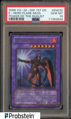 2006 Yu-Gi-Oh! 1st Edition Power of the Duelist EN032 E-Hero Flare Neos PSA 10 - Image 1