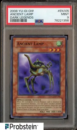 2008 Yu-Gi-Oh! Dark Legends EN105 Ancient Lamp PSA 9 MINT - Image 1