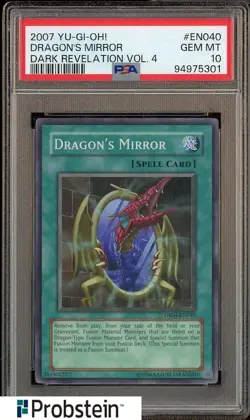 2007 Yu-Gi-Oh! Dark Revelation Vol.4 EN040 Dragon's Mirror PSA 10 GEM MINT - Image 1