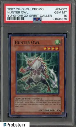 2007 Yu-Gi-Oh! Promo Yu-Gi-Oh! GX Spirit Caller EN002 Hunter Owl PSA 10 - Image 1