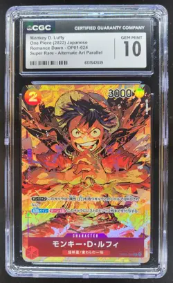 2022 ONE PIECE JP MONKEY D. LUFFY SUPER RARE ALT ART OP01-024 CGC 10 A PT - Image 1