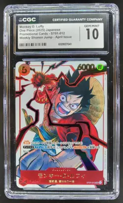 2025 ONE PIECE JP MONKEY D. LUFFY PROMO ST01-012 CGC 10 B PT - Image 1