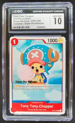 2022 ONE PIECE TONY TONY CHOPPER SUPER PRE-RELEASE ST01-006 CGC 10 A PT - Image 1