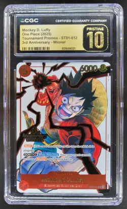 2025 ONE PIECE MONKEY D. LUFFY PROMO 3RD ANNIV ST01-012 CGC 10 PRISTINE B PT - Image 1