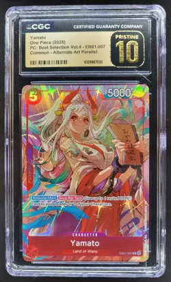 2025 ONE PIECE YAMATO ALT ART EB01-007 CGC 10 PRISTINE B PT - Image 1