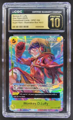 2025 ONE PIECE MONKEY D. LUFFY PROMO SUPER RARE OP07-109 CGC 10 PRISTINE B PT - Image 1