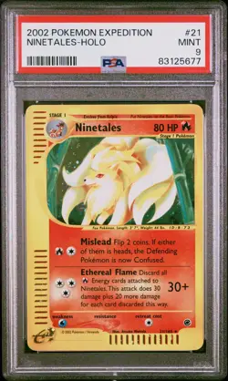 Ninetales Expedition #21 WOTC 2002 Holo Pokemon Card PSA 9 MINT - Image 1