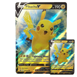 Pikachu V SWSH198 Ultra Rare Black Star Promo PLUS BONUS JUMBO OVERSIZED CARD - Image 1