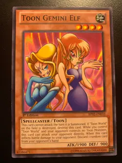 Yu-Gi-Oh! TCG Battle Pack 2 BP02-EN033 Toon Gemini Elf 1st Edition - Image 1
