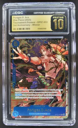 2025 ONE PIECE PORTGAS D. ACE 3RD ANNIV OP07-053 CGC 10 PRISTINE B PT - Image 1