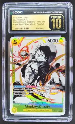 2024 ONE PIECE MONKEY D. LUFFY SUPER RARE ALT ART ST13-015 CGC 10 PRISTINE B PT - Image 1
