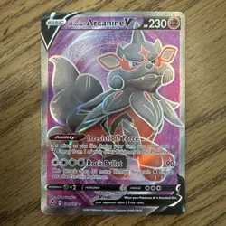 Hisuian Arcanine V (Full Art) 179/195 Silver Tempest Ultra Rare Pokemon Card - Image 1