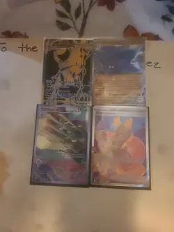 Pokemon TCG 4 Cards Calyrex VMAX, Glimmora GX, Hydrapple ex, Firebreather Holo - Image 1