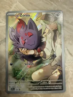 Pokemon TCG N's Zorua Holo Card SVP 109 Promo Full Art 2025 English Basic 70 HP - Image 1