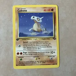 Pokemon TCG Cubone 1st Edition Jungle 50/64, WOTC Vintage 1999, Common Card - Image 1