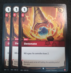 3X-DETONATE 005/221 RIFTBOUND - SPIRITFORGED FOIL ENGLISH CARD - Image 1