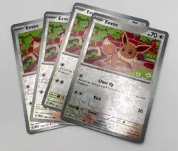 Eevee Reverse Holo 166/197 4x x4 Pokemon Card Obsidian Flames Playset - Image 1