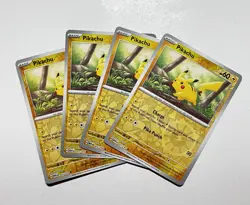 Pikachu 025/165 Reverse Holo x4 4x Pokemon Card Scarlet & Violet 151 Playset - Image 1
