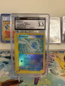 Remoraid Aquapolis Reverse Holo Card 105/147 Pokemon Card CGC 5.5 - Image 1