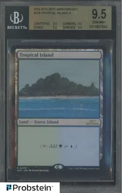 2022 Magic The Gathering MTG 30th Anniversary #279 Tropical Island R BGS 9.5 - Image 1