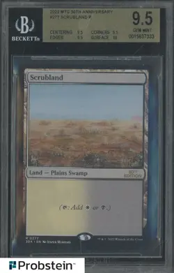 2022 Magic The Gathering MTG 30th Anniversary #277 Scrubland R BGS 9.5 - Image 1