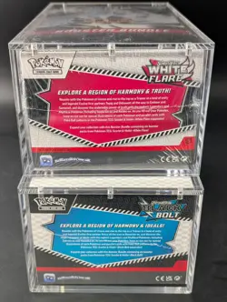 2x Pokemon SV10.5 Black Bolt White Flare Sealed Booster Bundle Display W/Acrylic - Image 3