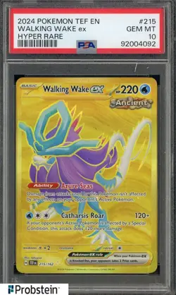 2024 Pokemon TEF En #215 Walking Wake ex Hyper Rare PSA 10 GEM MINT - Image 1