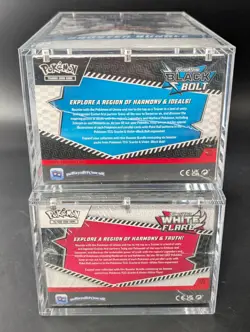 2x Pokemon SV10.5 Black Bolt White Flare Sealed Booster Bundle Display W/Acrylic - Image 3
